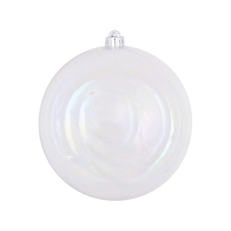 4″ Clear Iridescent Ball Ornament (Set of 6)