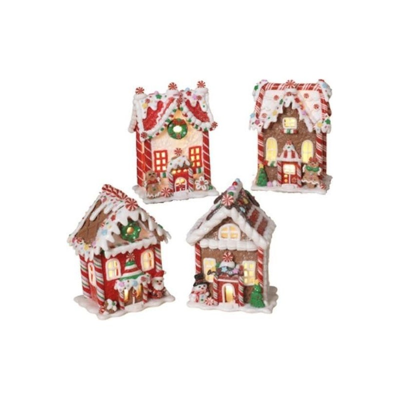 5.5″ Battery Operated Claydough Gingerbread House