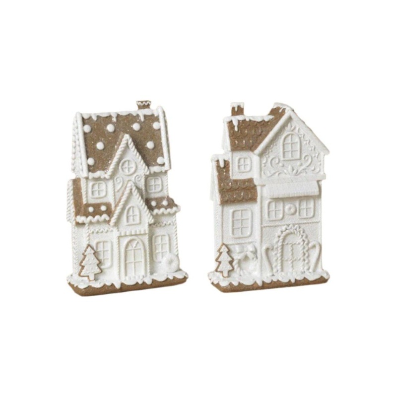 8.75″ Glitter Gingerbread Holiday Townhouse