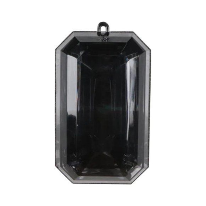 8″ Acrylic Rectangle Jewel Ornament: Black