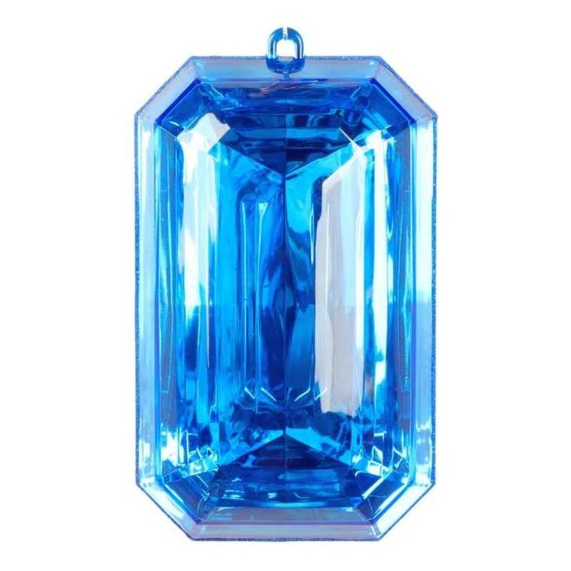 8″ Acrylic Rectangle Jewel Ornament: Blue