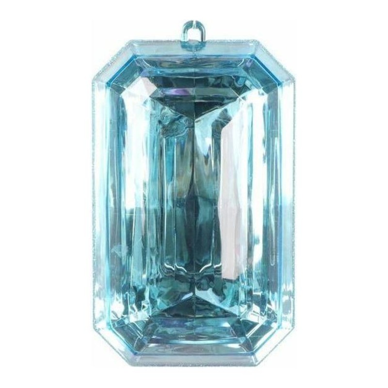 8″ Acrylic Rectangle Jewel Ornament: Light Blue