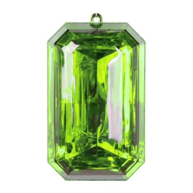 8″ Acrylic Rectangle Jewel Ornament: Lime Green