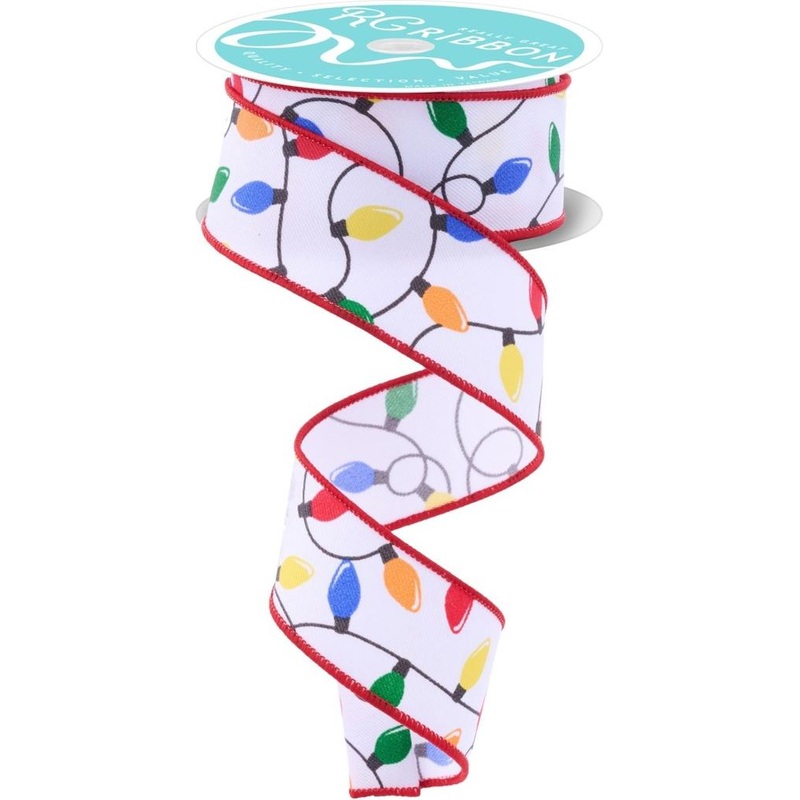 1.5″ Christmas Lights Ribbon: Primary (10 Yards)