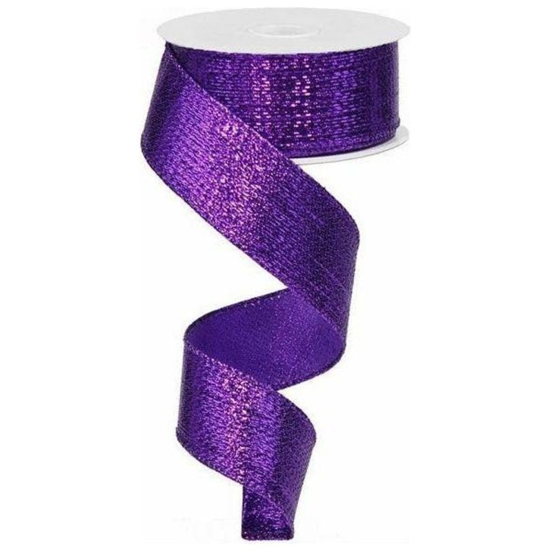 1.5″ Metallic Lame Ribbon: Purple (10 Yards)
