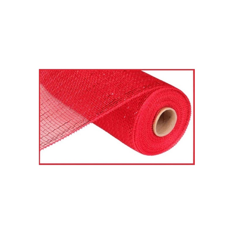 10″ Poly Deco Mesh: Metallic Red