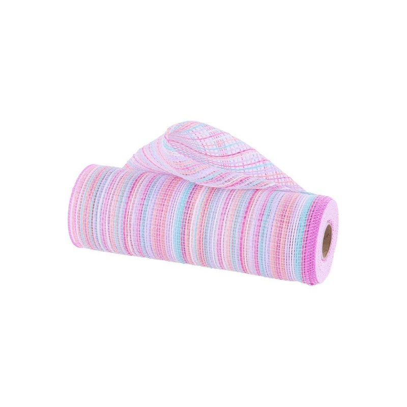 10″ Vertical Multicolor Stripe Mesh: Pink/Blue/Lavender (10 Yards)