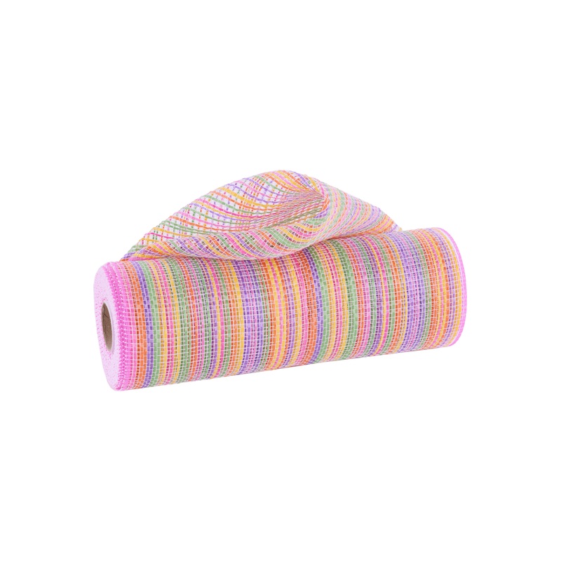 10″ Vertical Multicolor Stripe Mesh: Pink/Yellow/Purple