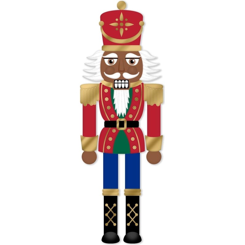 12″ Metal Embossed Hanger: Dark Skin Nutcracker