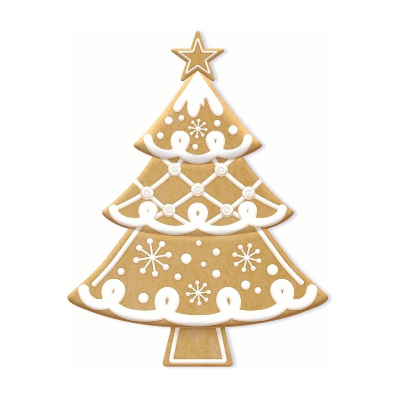 12″ Metal Embossed Hanger: Gingerbread Tree
