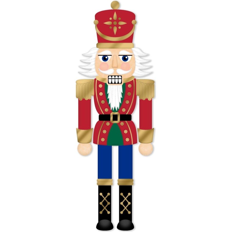 12″ Metal Embossed Hanger: Traditional Nutcracker