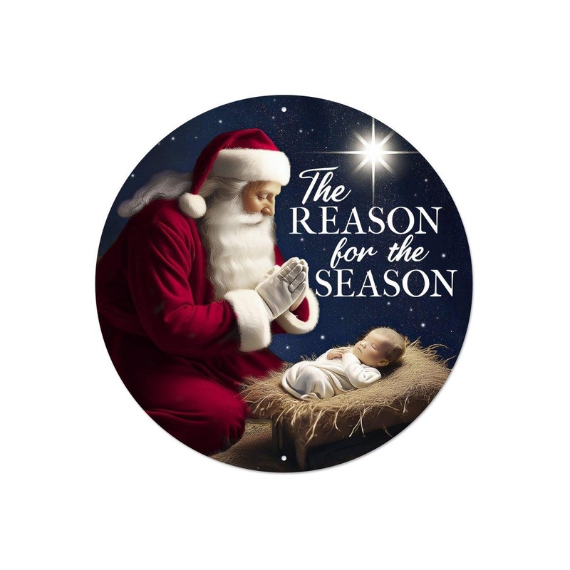 12″ Metal Round Sign: Reason For The Season