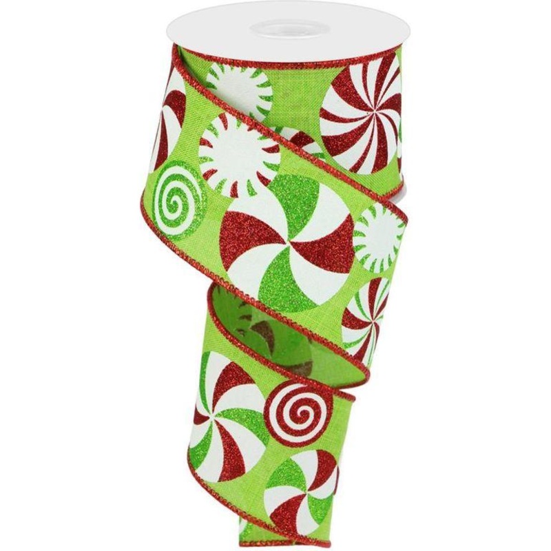 2.5″ Bold Peppermint Royal Ribbon: Lime Green (10 Yards)