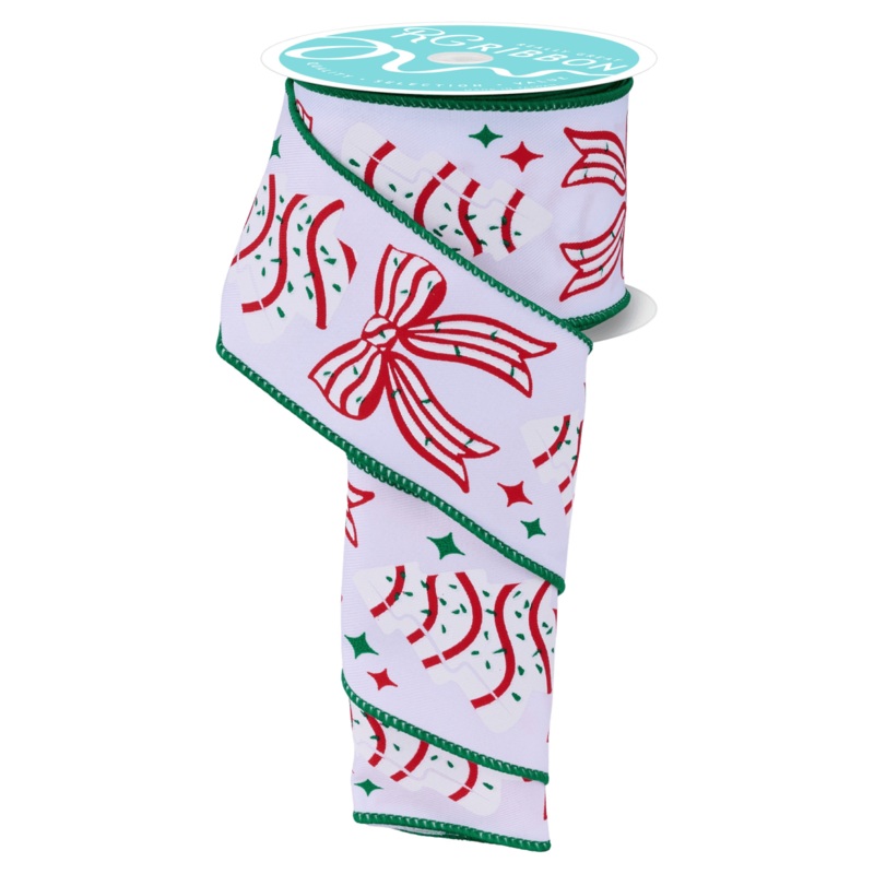 2.5″ Candy Tree Bow Ribbon: White (10 Yards)
