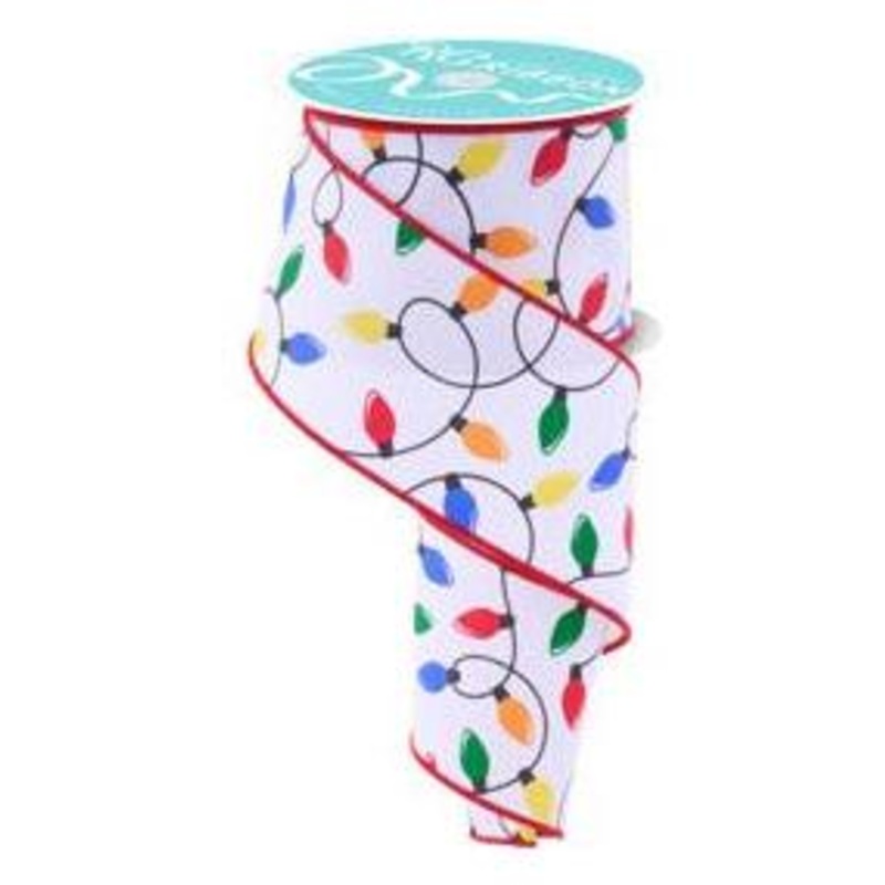 2.5″ Christmas Lights Ribbon: Primary (10 Yards)