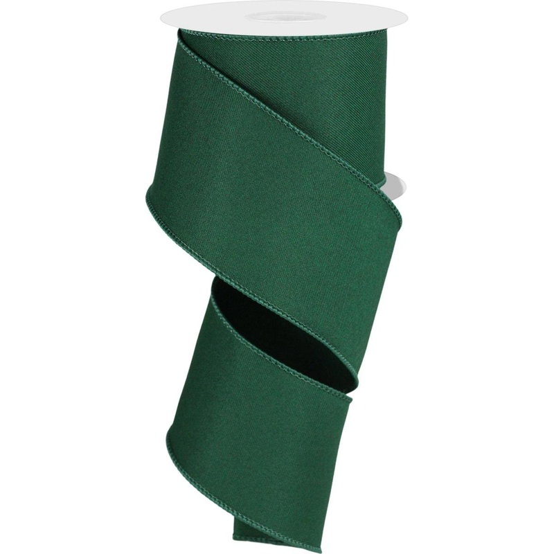 2.5″ Diagonal Weave Ribbon: Hunt Green (10 Yards)