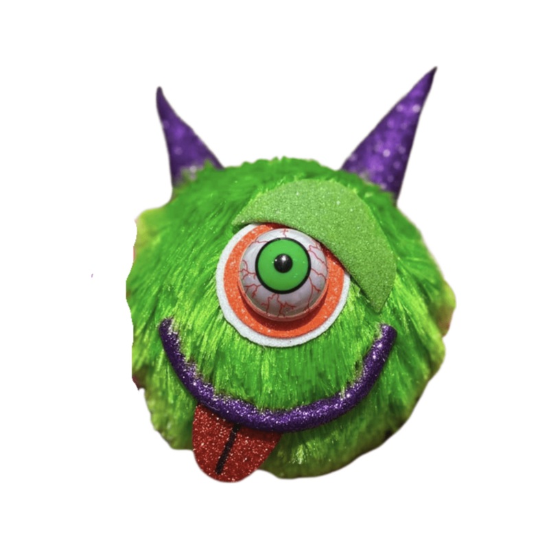 7″ Furry Monster Ornament: Green