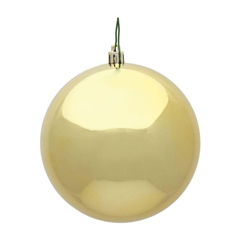 Gold Shiny Ball Christmas Ornaments (6 pack)