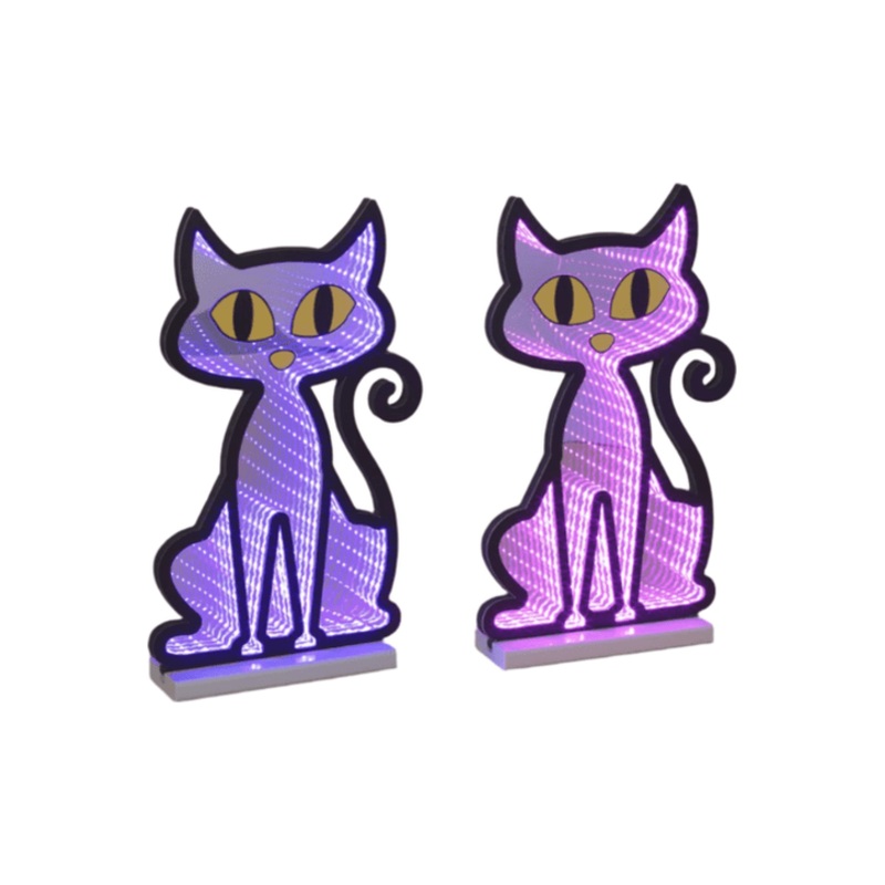 Halloween Cat Infinity Light Display 15″H