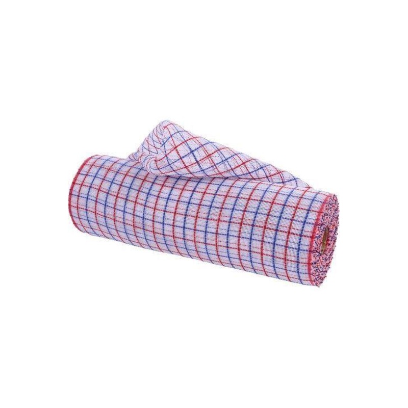 10″ Fine Weave Faux Jute Check Mesh Ribbon: Patriotic