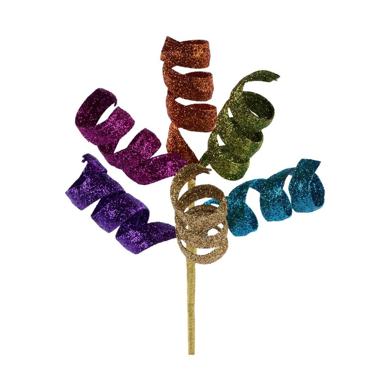 14″ Glitter Curl Pick: Fiesta