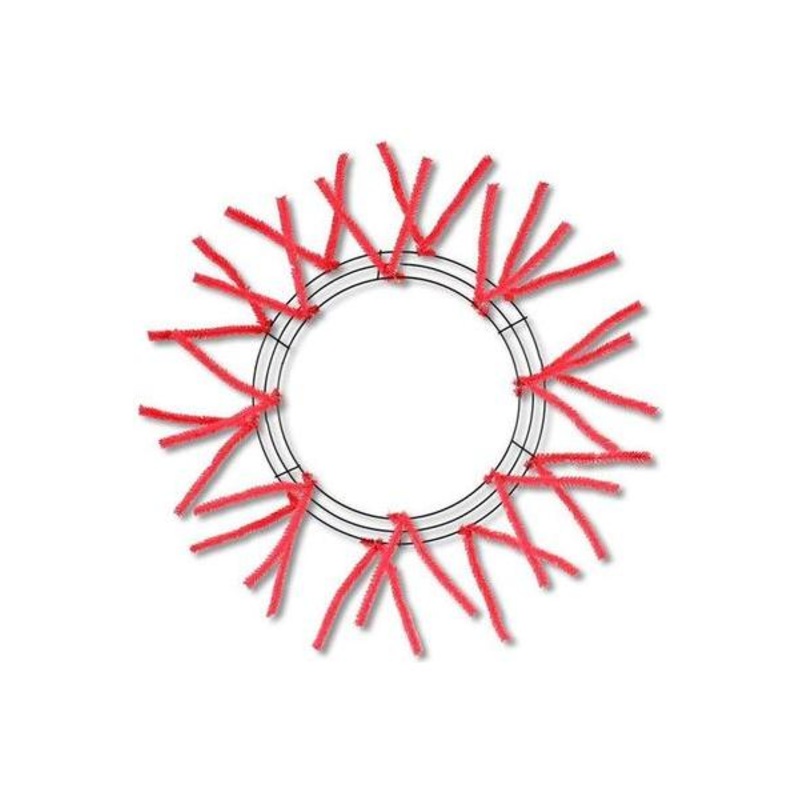 15-24″ Pencil Work Wreath Form: Red
