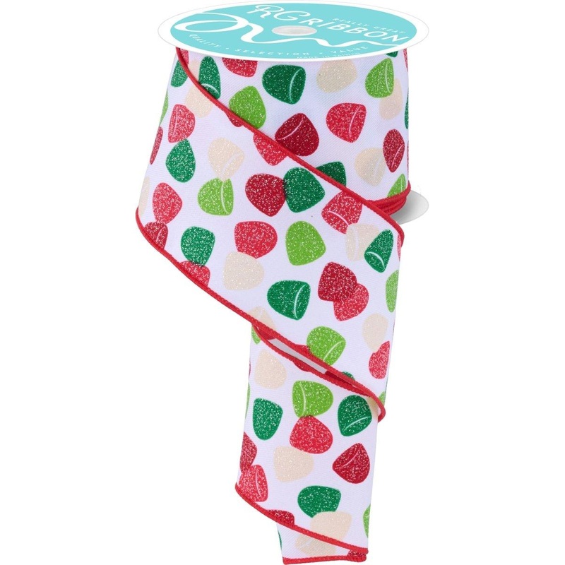 2.5″ Glitter Gumdrop Ribbon: Primary (10 Yards)