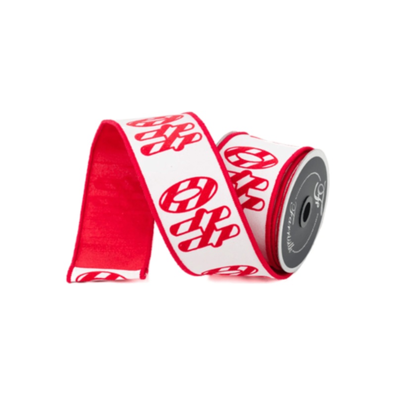 2.5″ North Pole Ribbon: Red/White (10 Yards)