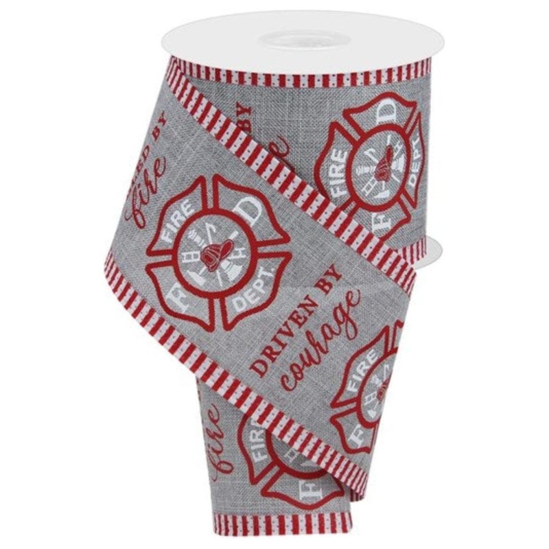 2.75″ Firefighter Badge Line Ribbon: Grey (10 Yards)