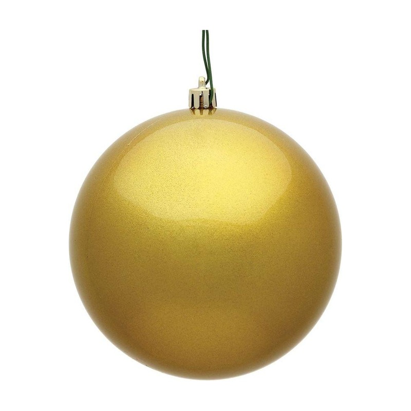 Gold Candy Ball Christmas Ornaments (6 pack)