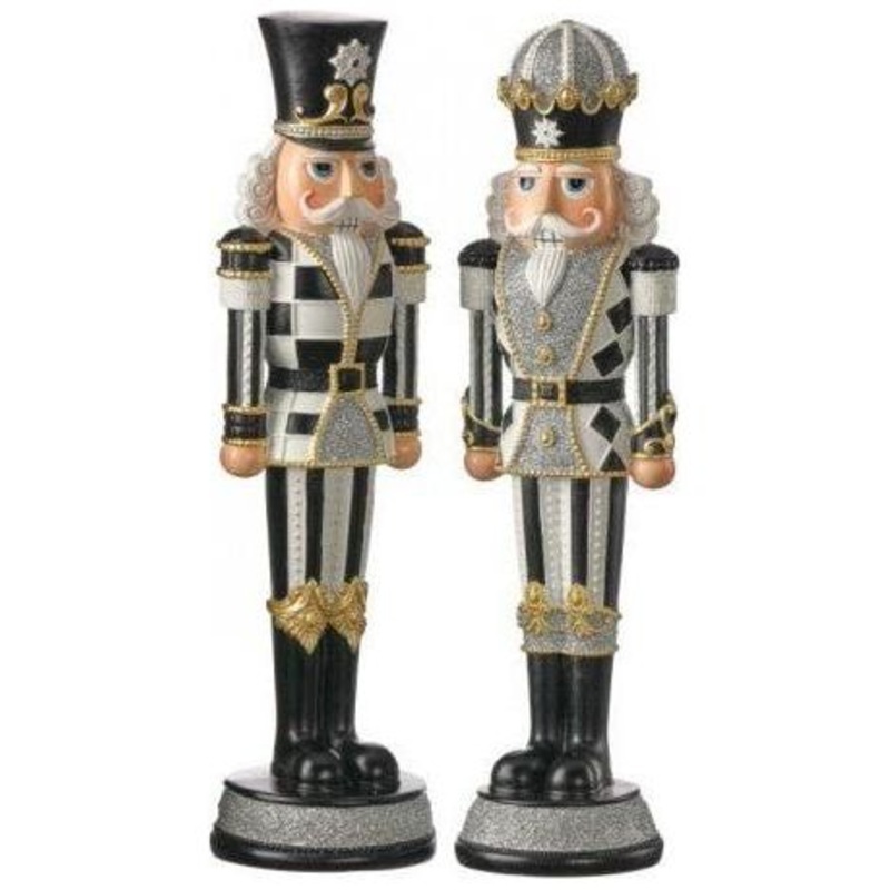 13″ Royal Nutcracker: Black/White/Gold
