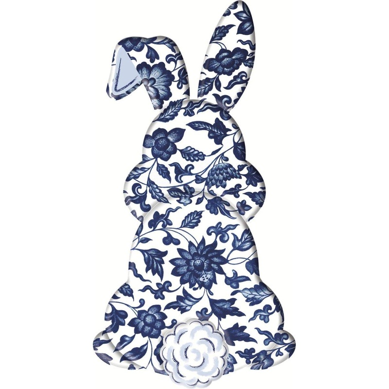 15″ Metal Bunny Bottom: Chinoiserie Floral