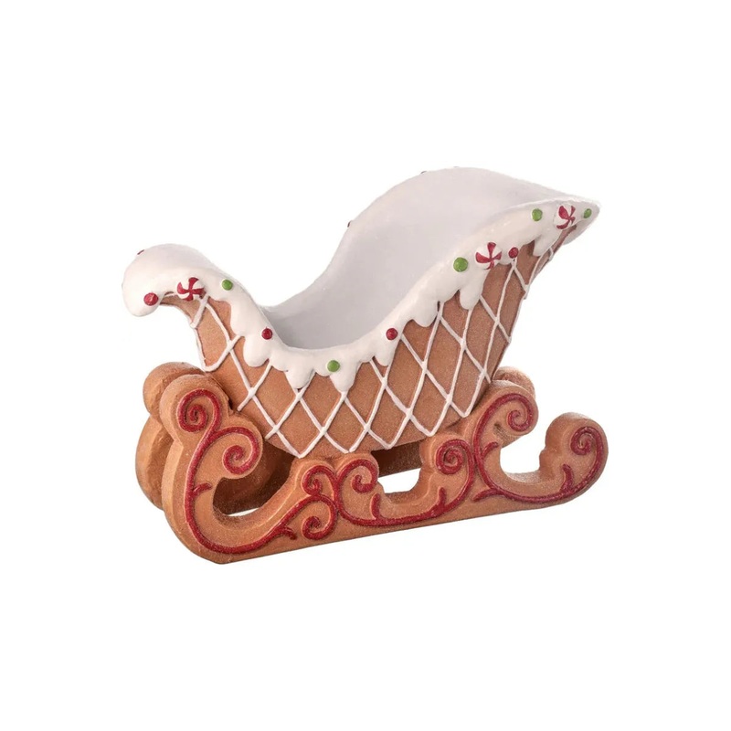 16in Resin Gingerbread Sleigh