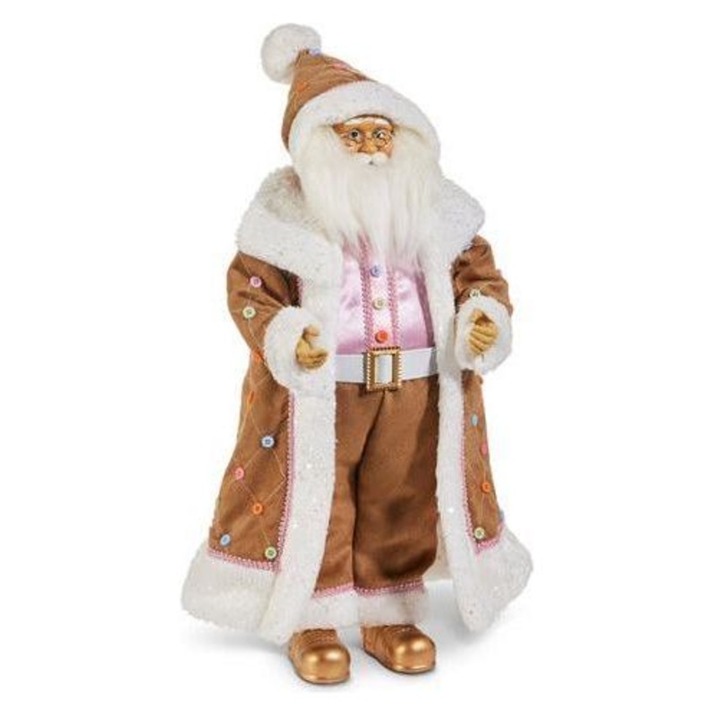 18″ Pastel Gingerbread Christmas Santa Figure
