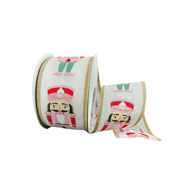 2.5″ Cutsey Nutcracker Ribbon: Pink (10 Yards)