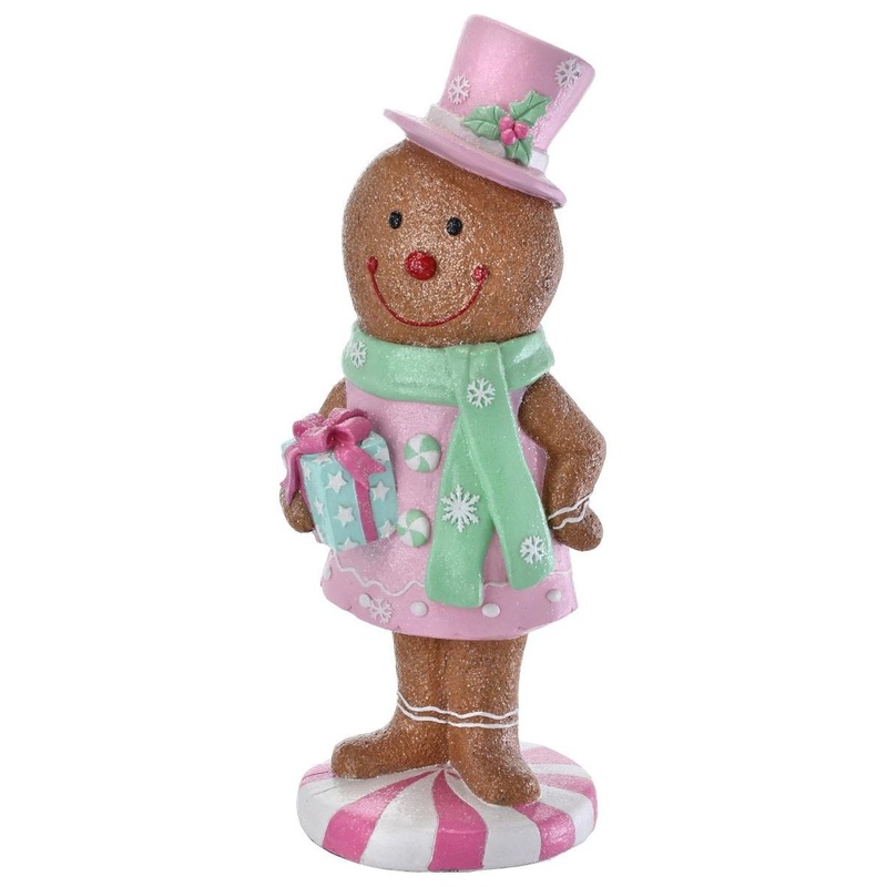 36″ Resin Outdoor Gingerbread Girl: Pastel