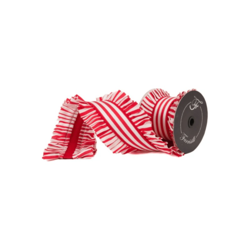 4.5″ Candy Wrap Ruffle Ribbon: Red (5 Yards)