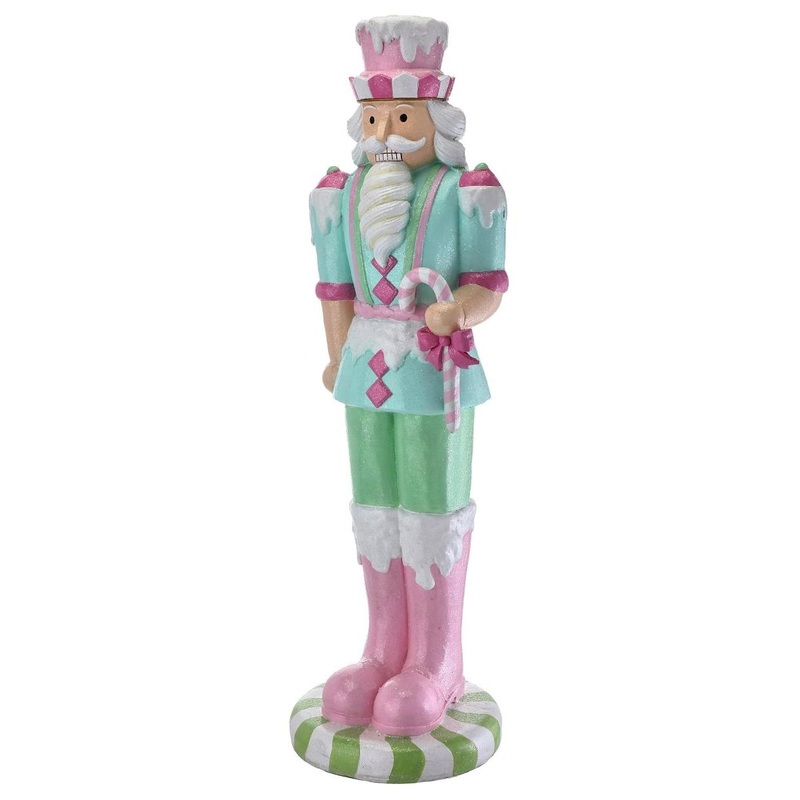 46″ Outdoor Peppermint Candy Nutcracker: Pastel