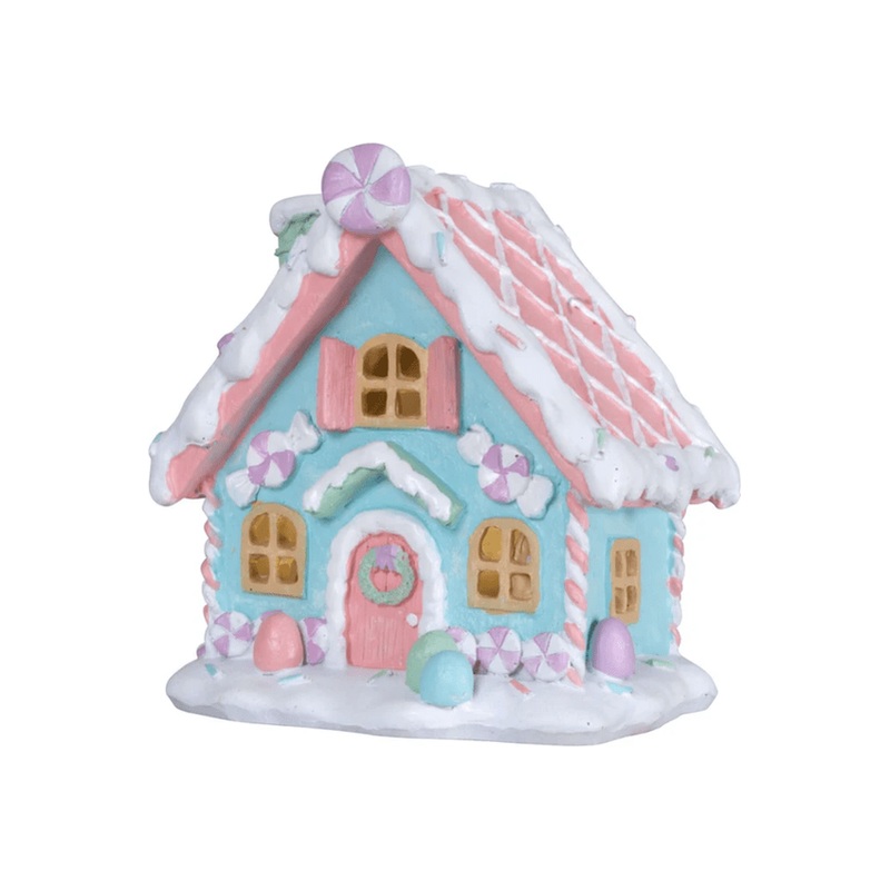 5″ LED Pastel Gingerbread House: Pink/Blue