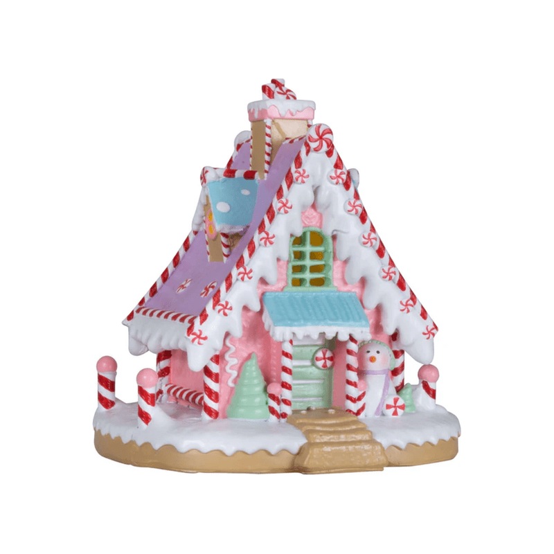6″ LED Pastel Gingerbread House