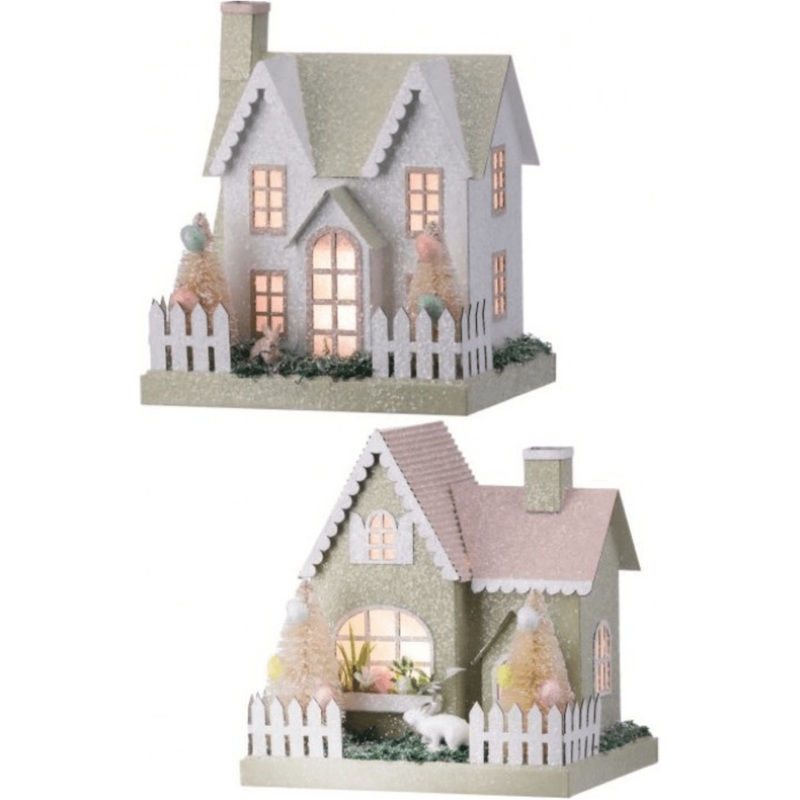 8″ LED Spring Pastel House (Set of 2)