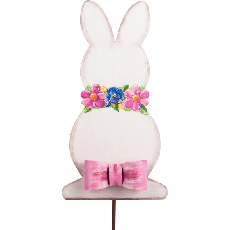 Bow Bottom Bunny Metal Stake