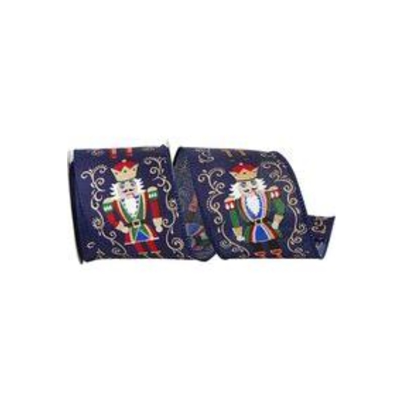 2.5in Nutcracker Filigree Elegance Ribbon: Blue (10 Yards)