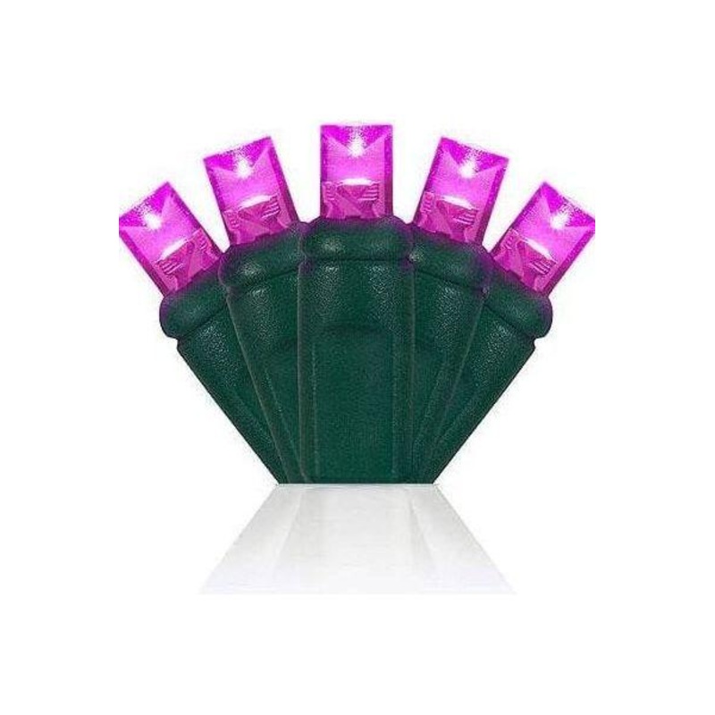5mm Pink LED Christmas Lights, 70 Bulbs