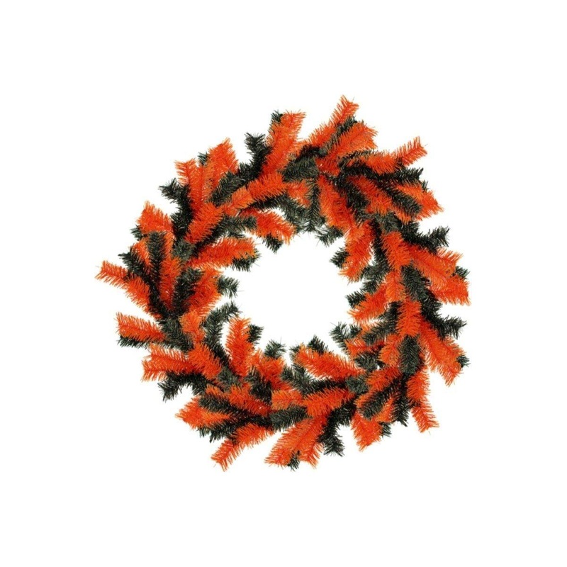 Orange and Black Tinsel Halloween Wreaths