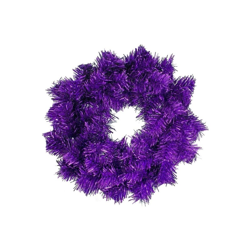 Purple Tinsel Christmas Wreaths