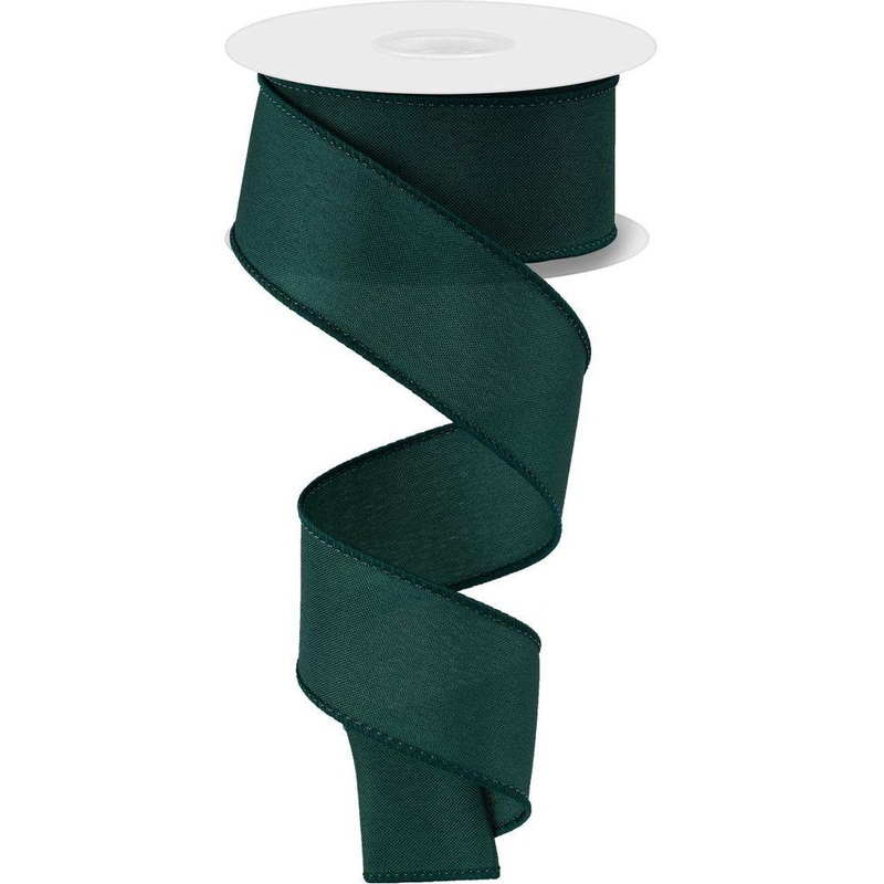 1.5 in Solid PG Fabric Ribbon: Hunter Green (10 Yards)