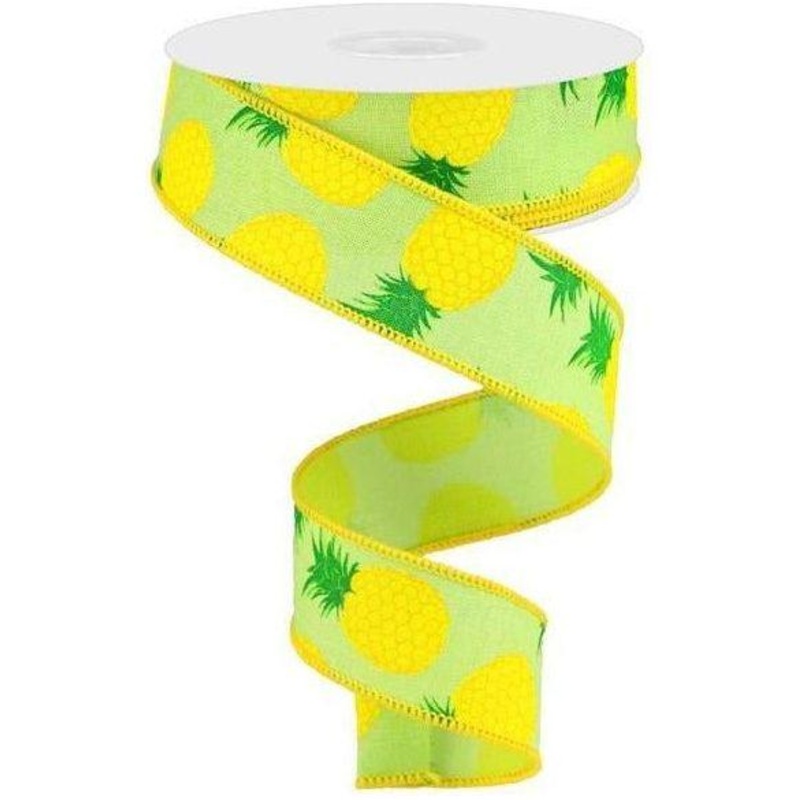 1.5″ Pineapple Royal Ribbon: Green (10 Yards)