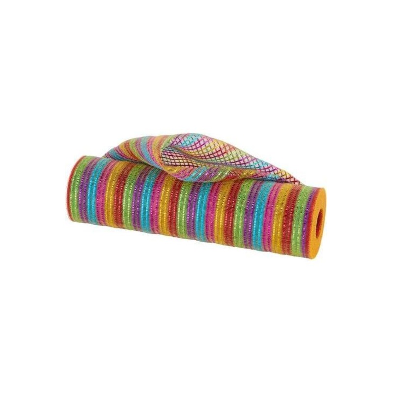 10.25″ Fine Weave Wide Foil Stripe: Multi Bright (10 Yards)