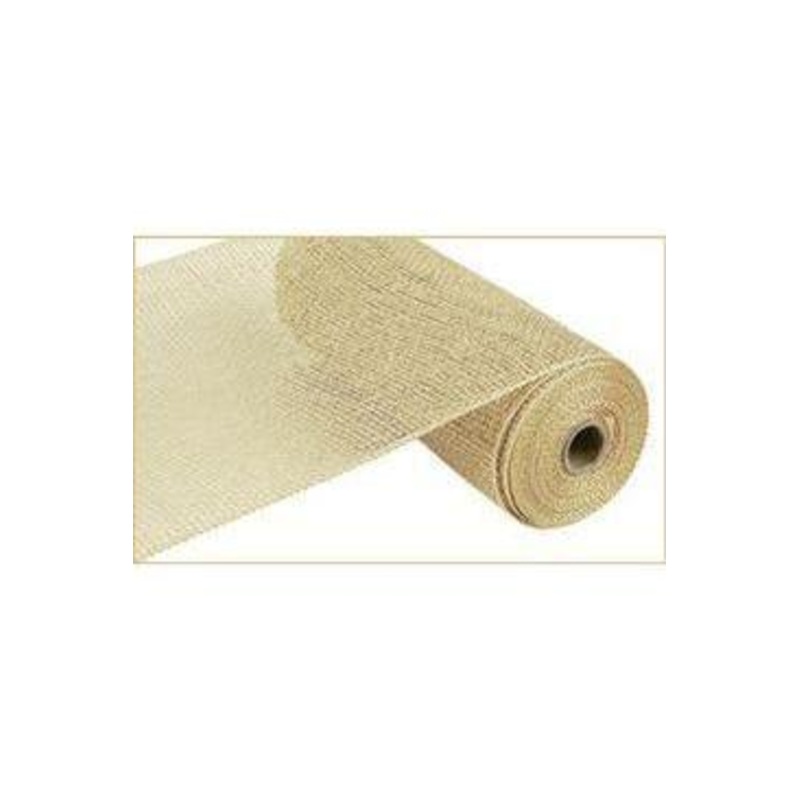 10″ Poly Burlap Mesh Ribbon: Beige